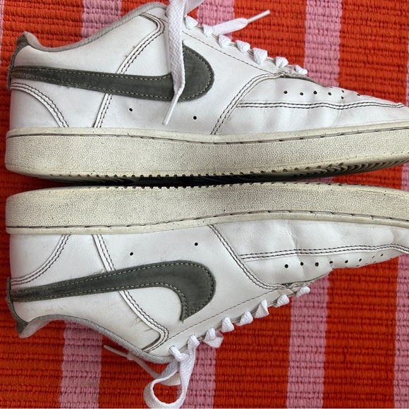 Nike Shoes - GUC Nike Court Vision Low sneakers. Grey green swoosh. Women’s 7.5